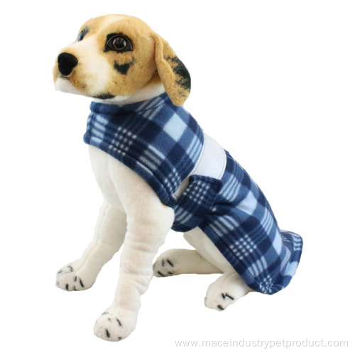 knitted Plaid fleece thickened pet jacket pet clothes